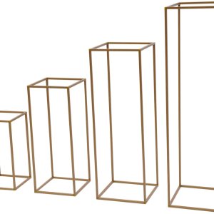 4 piezas de centro de mesa de oro para boda 40608039.4 in de metal geométrico columna soporte de flores para boda, floreros, decoración de centros 4 piezas de centro de mesa de oro para boda 40608039.4 in de metal geométrico columna soporte de flores para boda, floreros, decoración de centros