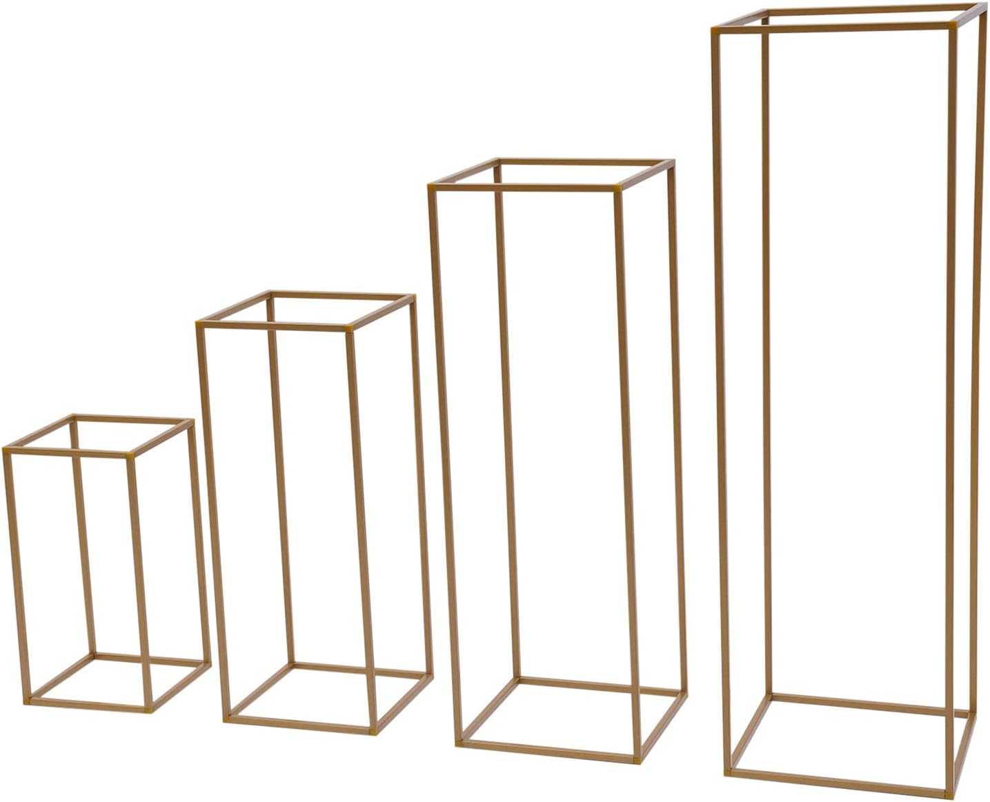 4 piezas de centro de mesa de oro para boda 40608039.4 in de metal geométrico columna soporte de flores para boda, floreros, decoración de centros