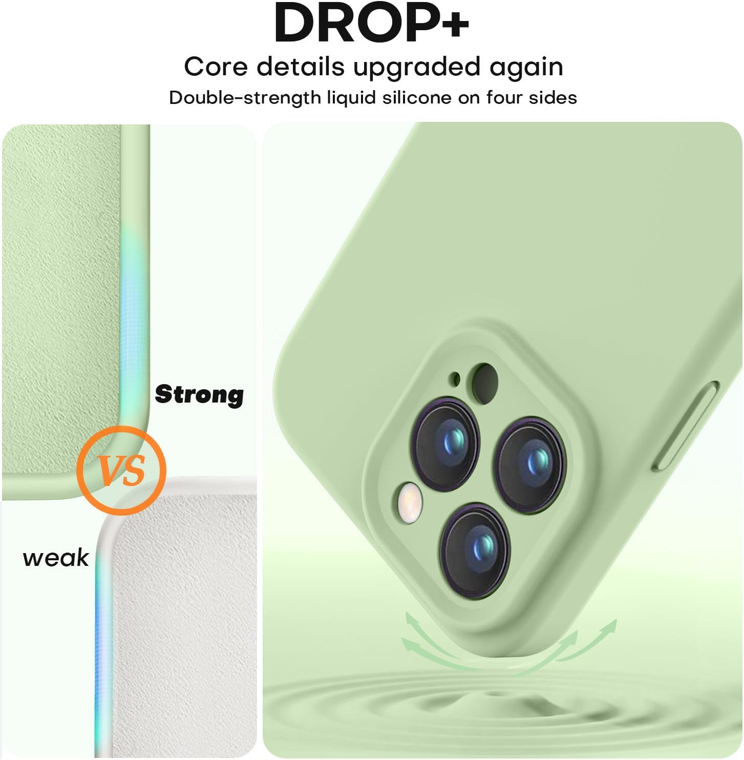 Vooii Funda compatible con iPhone 15 Pro Max, silicona de alta calidad mejorada, protección de cámara forro de microfibra suave antiarañazos a