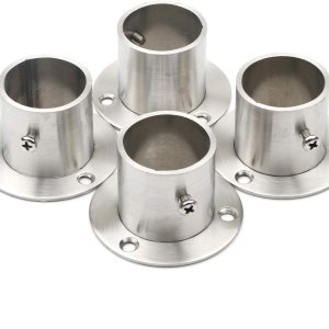 Pxyelec Soporte de brida de barra de armario de acero inoxidable para tubo de acero de 1.3 pulgadas de diámetro exterior, paquete de 4 Pxyelec Soporte de brida de barra de armario de acero inoxidable para tubo de acero de 1.3 pulgadas de diámetro exterior, paquete de 4