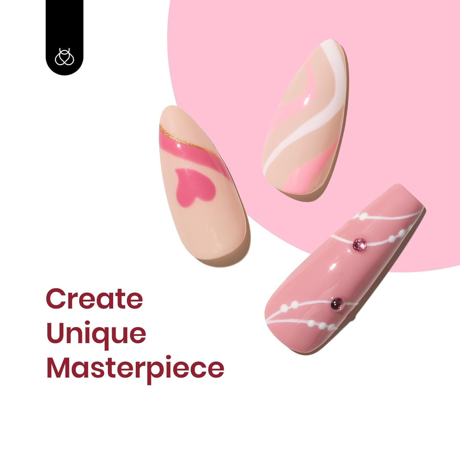 Beetles – Juego de 23 esmaltes de uñas de gel Dare to Bare Collection Nude Pink White Neutral Soak Off UV LED Lamp Necesita manicura con 3 piezas de