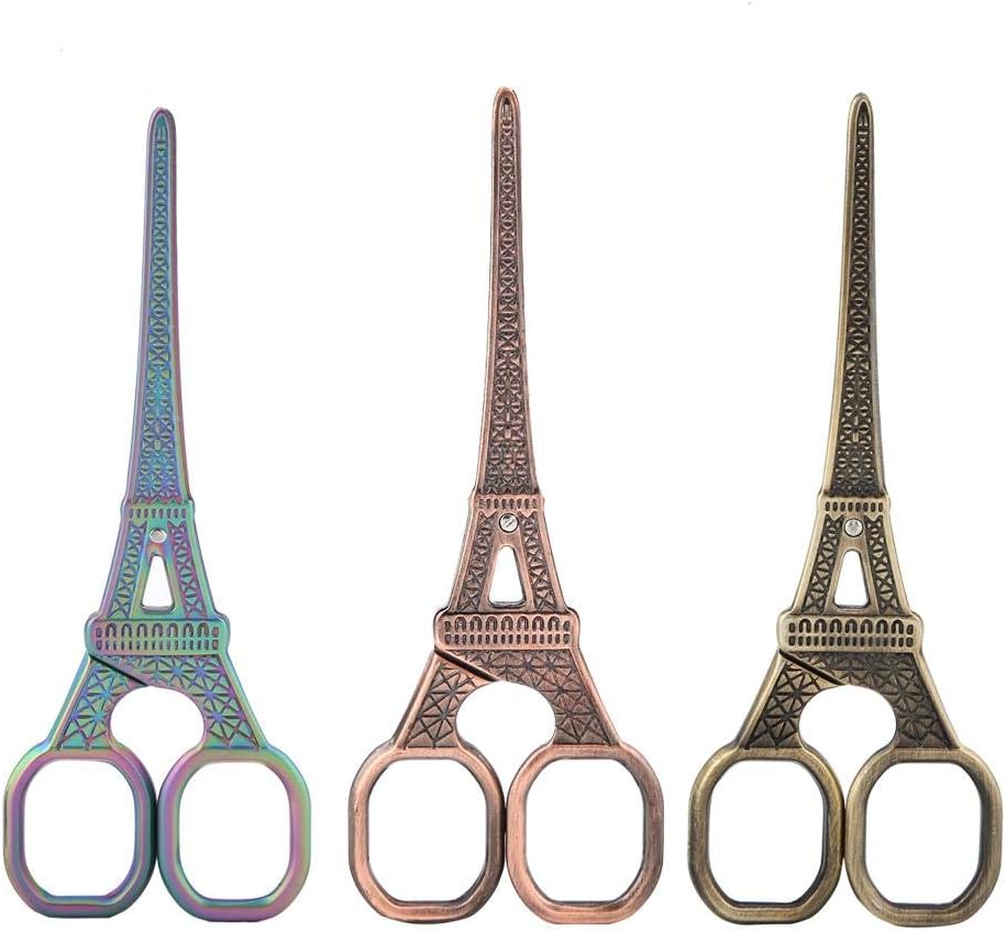 Tijeras de bordado de acero inoxidable, tijeras de costura con forma de torre Eiffel, tijeras de coser para manualidades, herramienta de bordado,