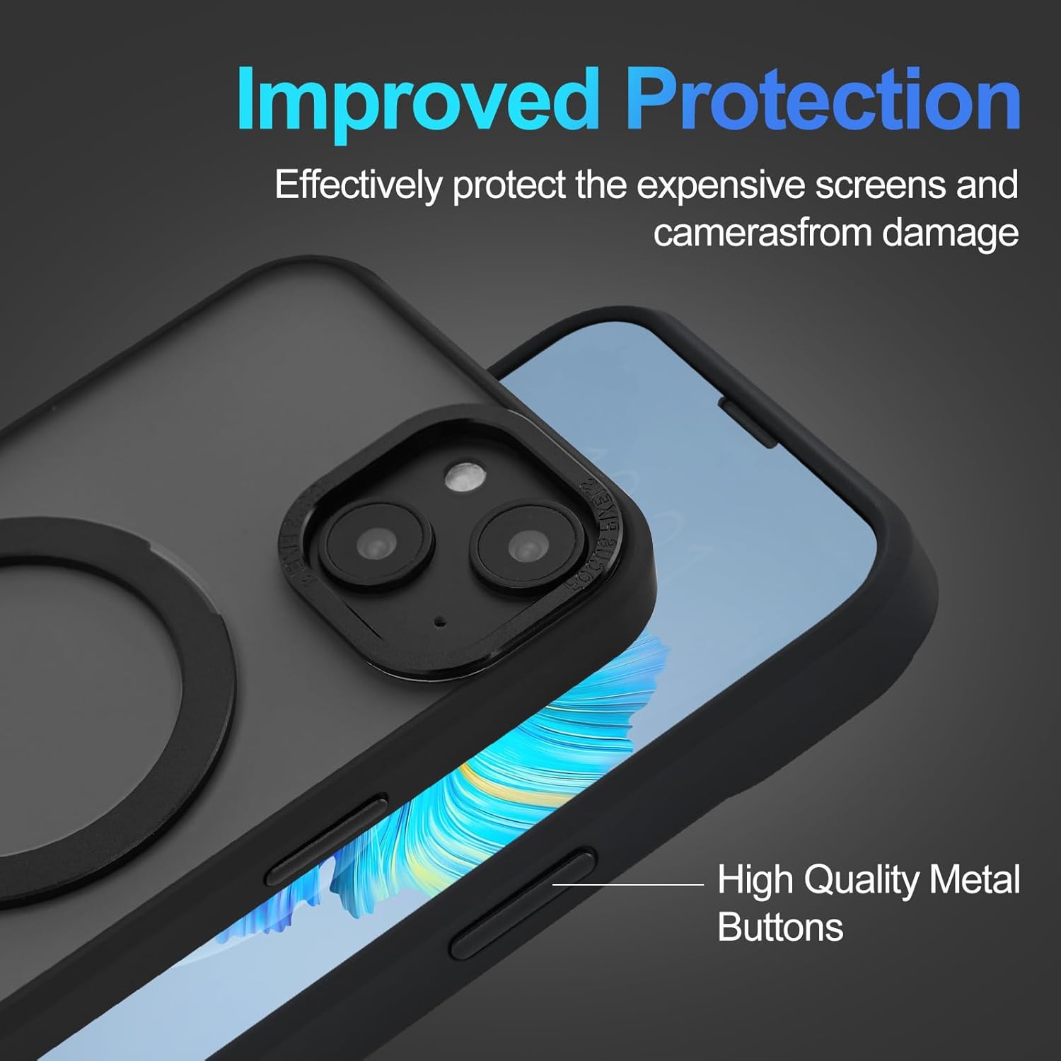 Funda rígida magnética transparente para iPhone 14, compatible con las últimas fundas de teléfono con Magsafe, con soporte, protección de grado
