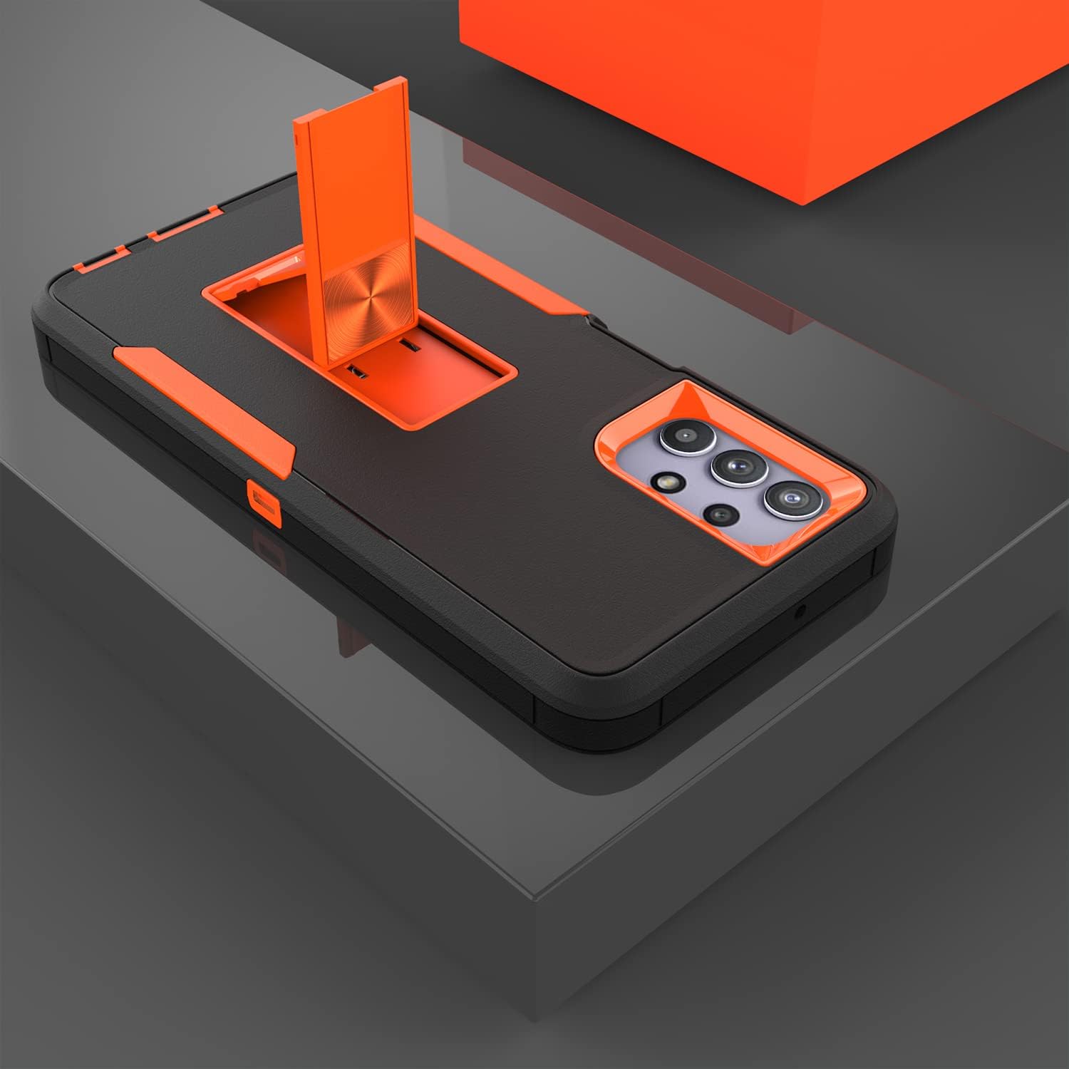 Diseñada para Samsung Galaxy A32 5G Kickstand Funda con protección contra caídas de grado militar, funciona con soporte magnético para automóvil, a
