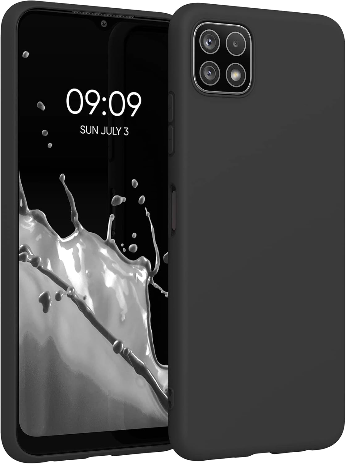 kwmobile Funda compatible con Samsung Galaxy A22 5G – Funda protectora de silicona TPU suave y delgada – Negro mate
