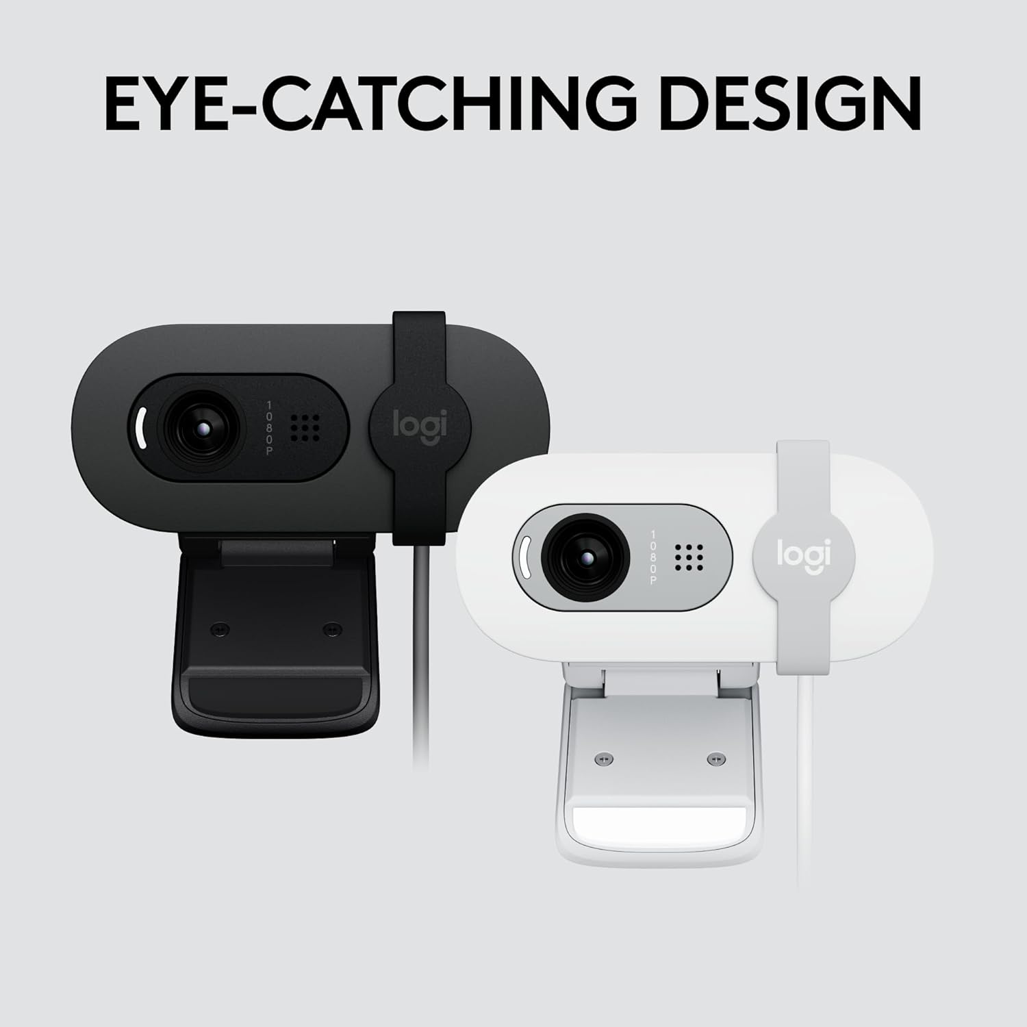 Logitech Cámara web Brio 101 Full HD 1080p hecha para reuniones y trabajos para transmisión equilibrio de luz automático, micrófono integrado,