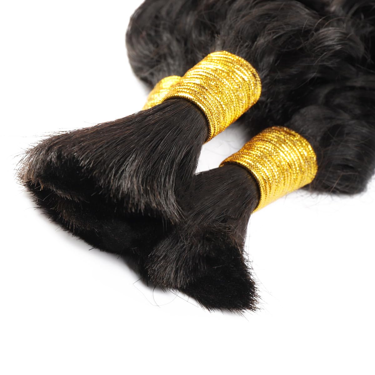 PEEKABOO Extensiones de cabello humano de onda profunda para micro trenzado, a granel, 100% cabello trenzado brasileño sin procesar, un paquete (1