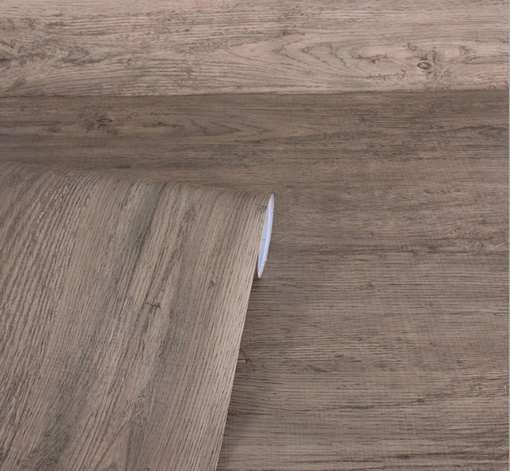 Teemall Papel de contacto 3D de grano de madera marrón autoadhesivo para estantes, aparador, cajón, 15.6 x 79 pulgadas (gris pomelo madera)