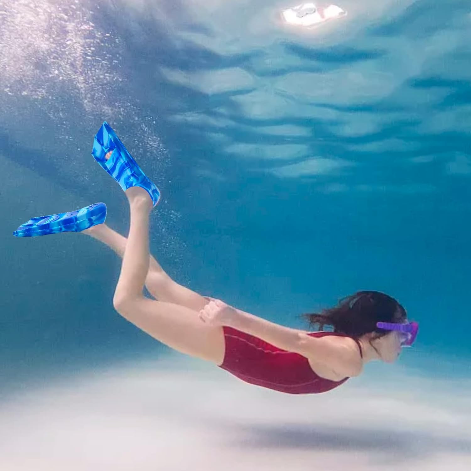 Gugmoy – Aletas de entrenamiento de natación de edición limitada, cómoda aleta de silicona para nadar y bucear, tamaño adecuado para principiantes,