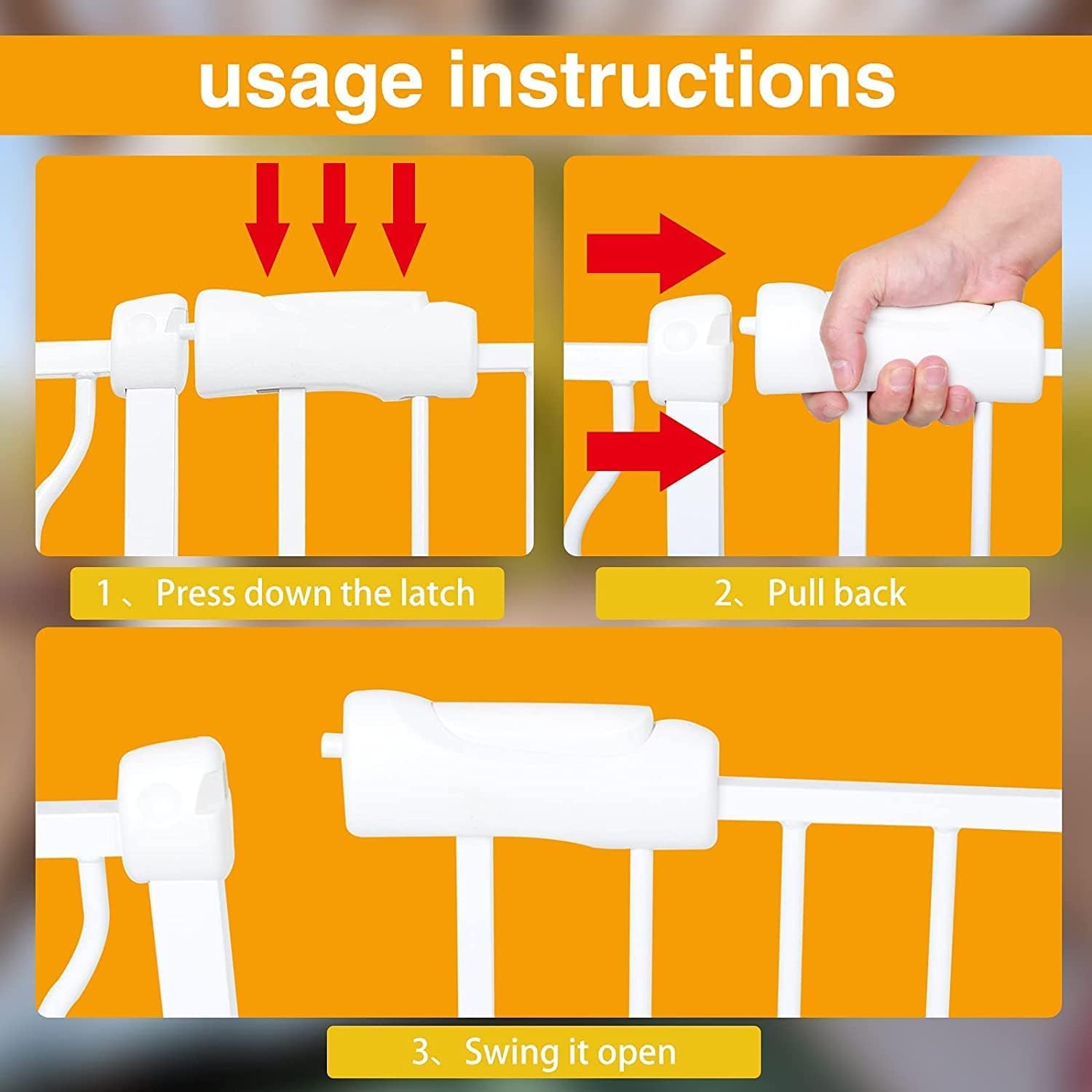Puerta estrecha para bebés, puertas de seguridad para interiores de pequeña tensión, cierre automático, puerta estrecha de metal blanco para perros