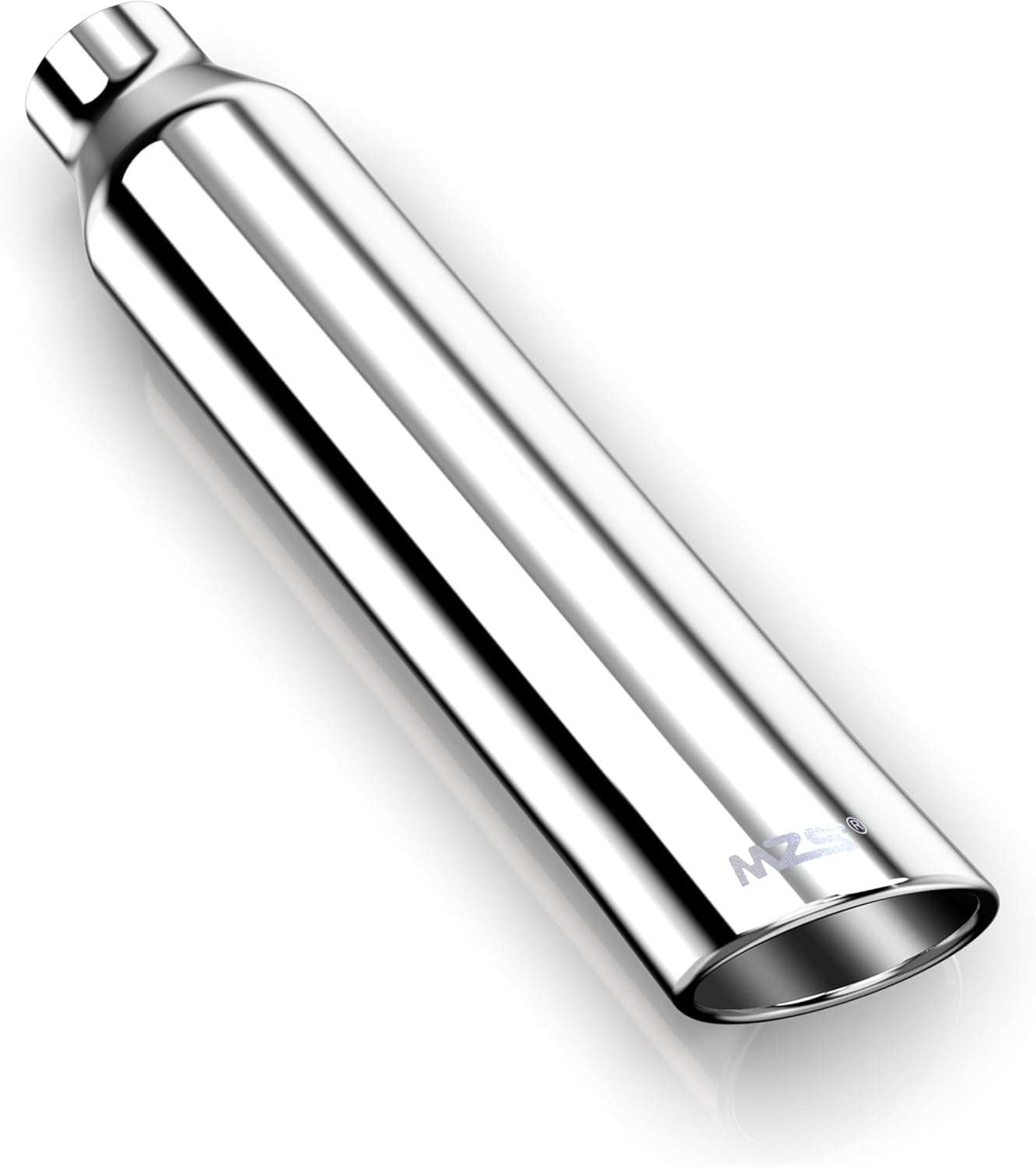 MZS Punta de escape, acero inoxidable 2.5 “Entrada 4″ Salida 17” Longitud Diesel Escape Tubo de escape universal Corte de ángulo inclinado