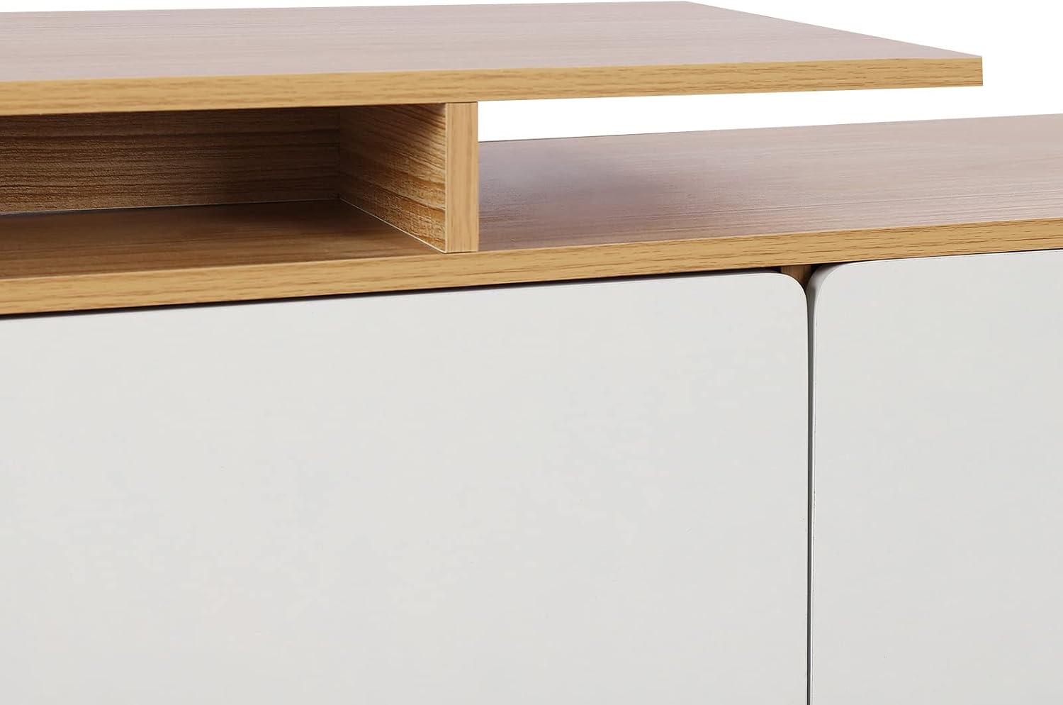 Gdrasuya10 Soporte de TV de 47.2 pulgadas, moderno mueble de TV de estilo rural, consola de TV de perfil bajo, estante ajustable de mediados de