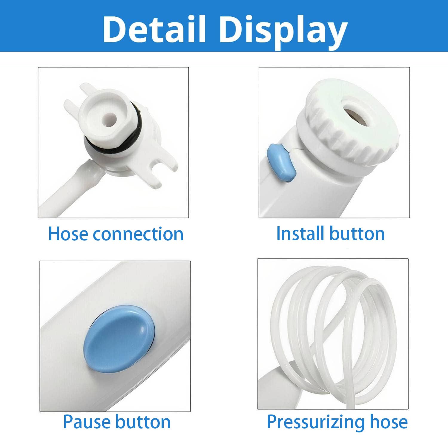 Accesorios de higiene bucal, manguera de agua, mango de plástico, compatible con irrigador de agua Waterpik Wp-100-300-600-900, mango de irrigador