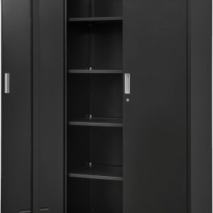TaskStorz Armario de almacenamiento de metal de 71 pulgadas con puertas de bloqueo y estantes ajustables, gabinete SnapIt de acero, gabinete de TaskStorz Armario de almacenamiento de metal de 71 pulgadas con puertas de bloqueo y estantes ajustables, gabinete SnapIt de acero, gabinete de