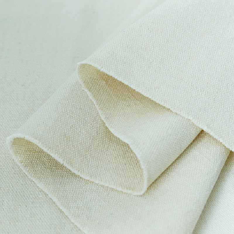 TinaKim Tela de lona de algodón 100% natural, tela gruesa, para tapicería de manteles de bolsas (12 onzas, natural, 3 yardas)