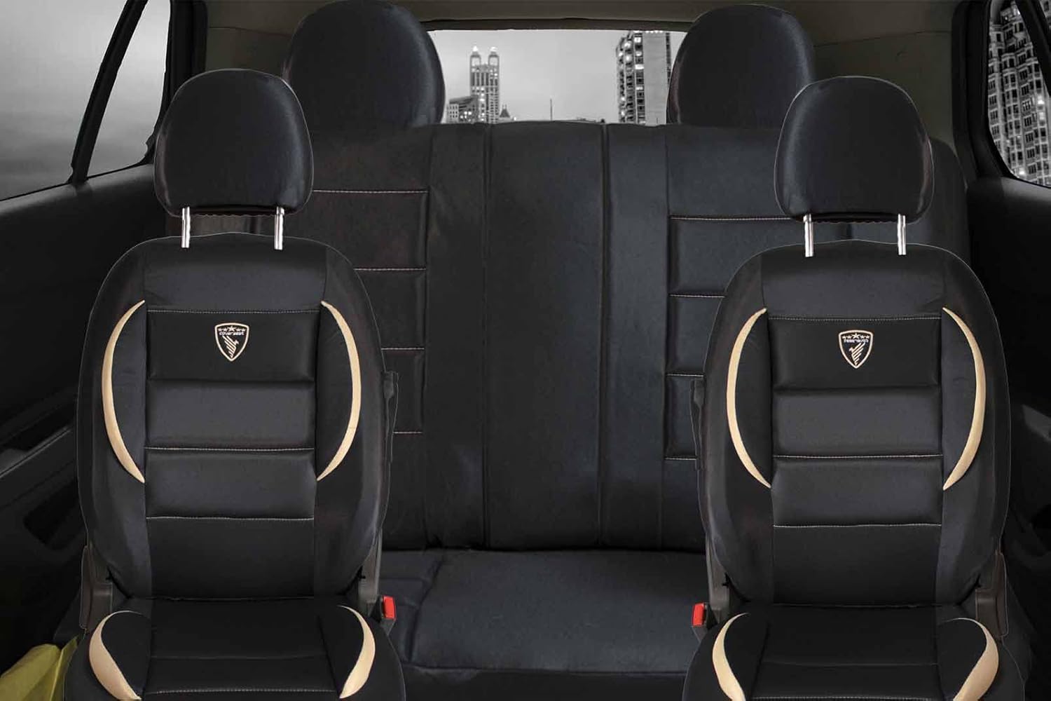 Cubre Asientos de Carros Set Fundas Universal Juego 11 piezas Forros Deportivos Negro Verde