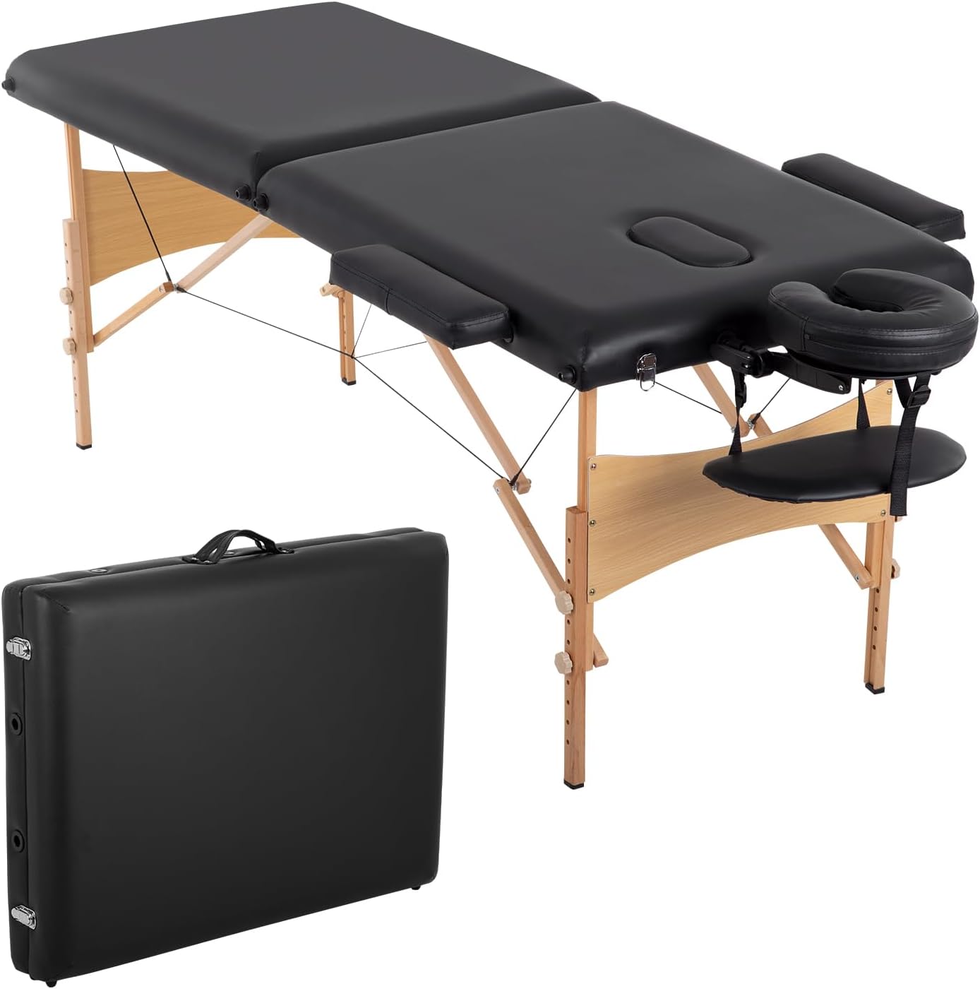 PayLessHere Mesa de masaje portátil de 2 pliegues, cama de spa, cama de masaje, cama de masaje, cama de pestañas facial, cama de cuna facial, altura