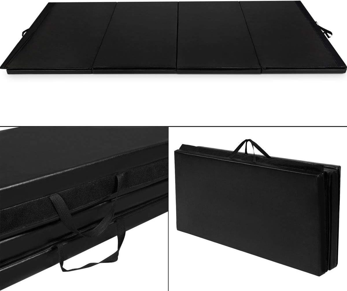 ARLIME – Esterilla de gimnasia plegable de 4 x 10 x 2 pulgadas de grosor, esterilla de ejercicio de triple pliegue, panel de ejercicios de fitness