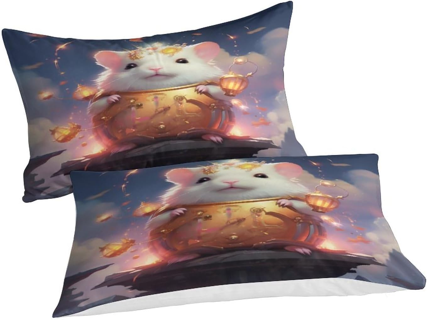 Lindo edredón de cama de hámster travieso juego de edredón de animales del bosque de hámster travieso, diseño de gatos y perros, edredón de cama