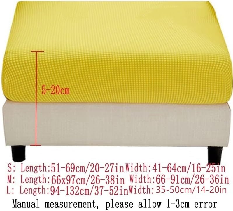 Funda otomana rectangular súper elástica de ajuste suave para taburete de pies, 16 x 25 pulgadas, 31 x 38 pulgadas, muebles para sala de estar, con