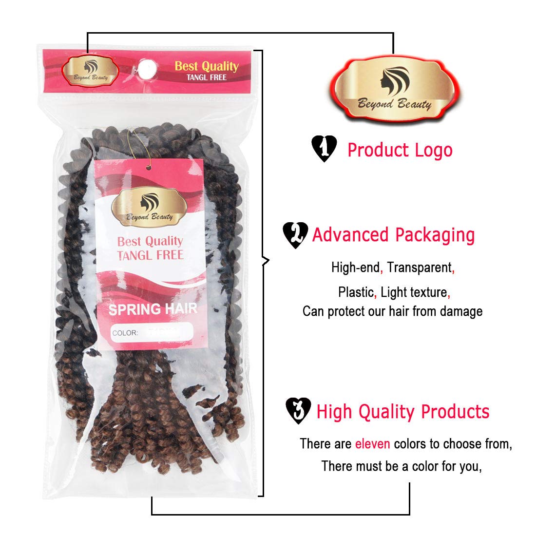 Paquete de 3 extensiones de trenzas de pelo muy rizado o trenzas africanas de pelo sintético de fibra resistente