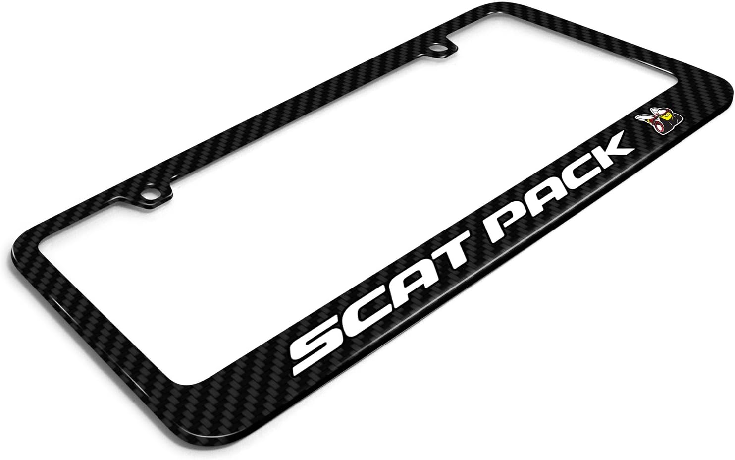 Marco de matrícula hecho para Dodge Scat-Pack de fibra de carbono real 3K con acabado brillante