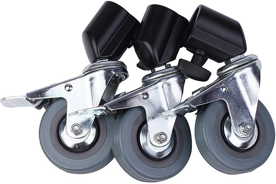 Selens Ruedas giratorias giratorias de 3 piezas, base de goma compatible con soporte de luz de fotografía para estudio fotográfico, video fotografía