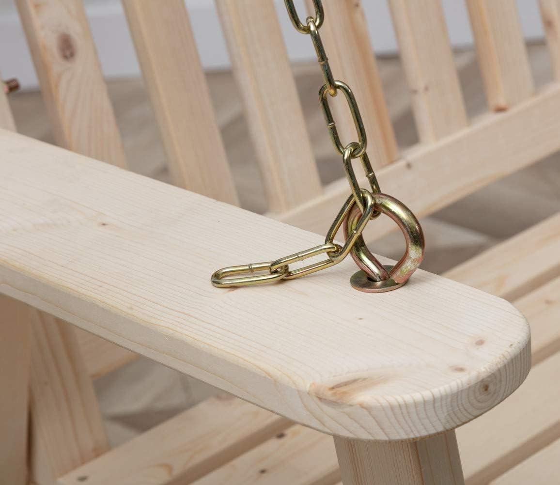 Columpio de madera para porche de 2 plazas, columpio de banco con cadenas colgantes, resistente 800 libras, para patio al aire libre, jardín, patio,