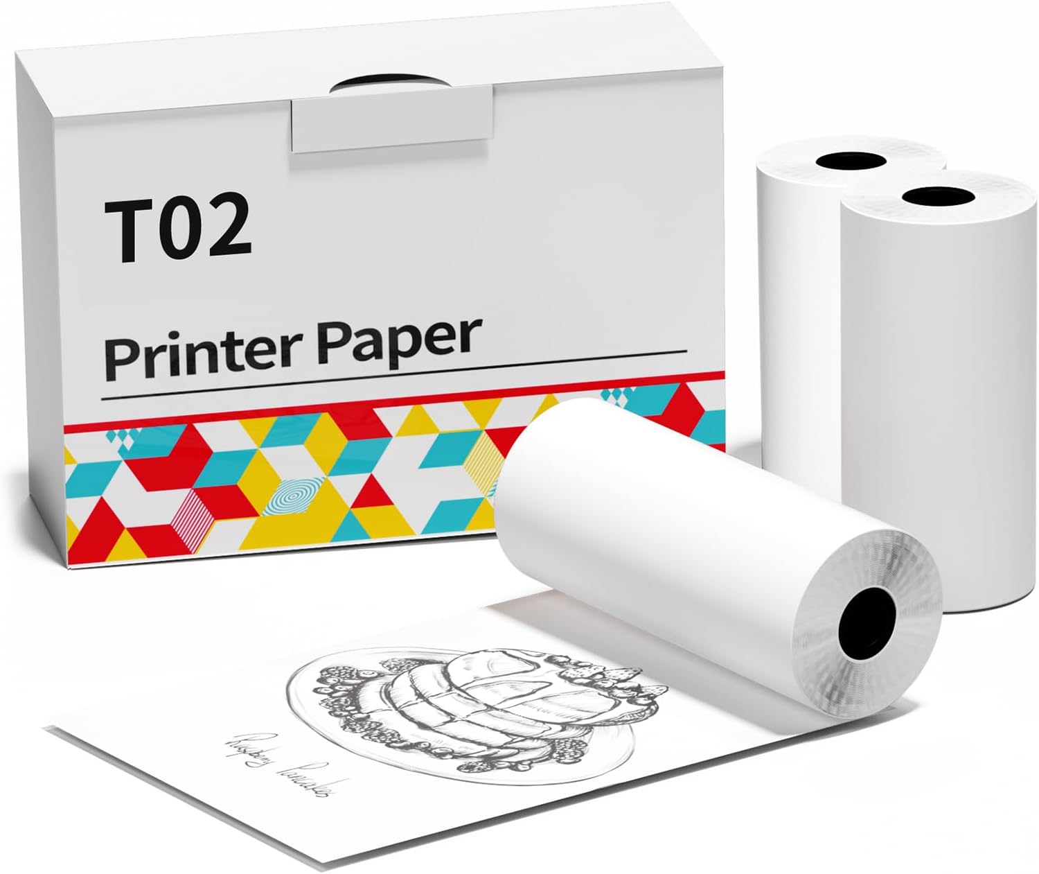 Papel térmico blanco, T02, papel térmico blanco no adhesivo, para notas de estudio, textos fotográficos de diario, compatible con T02M02XM02L,