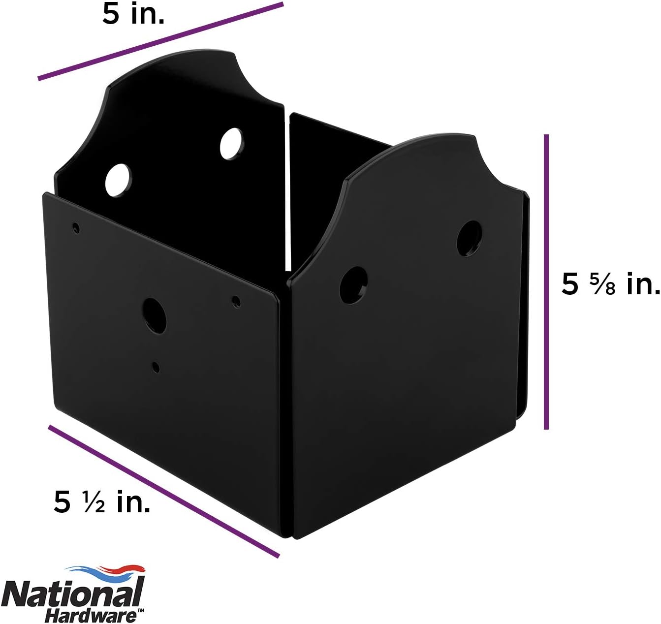 National Hardware N800-011 Base de poste estructural Refuerzo de hardware al aire libre para buzones pérgolas y gazebos Uso 6×6 madera instalar en