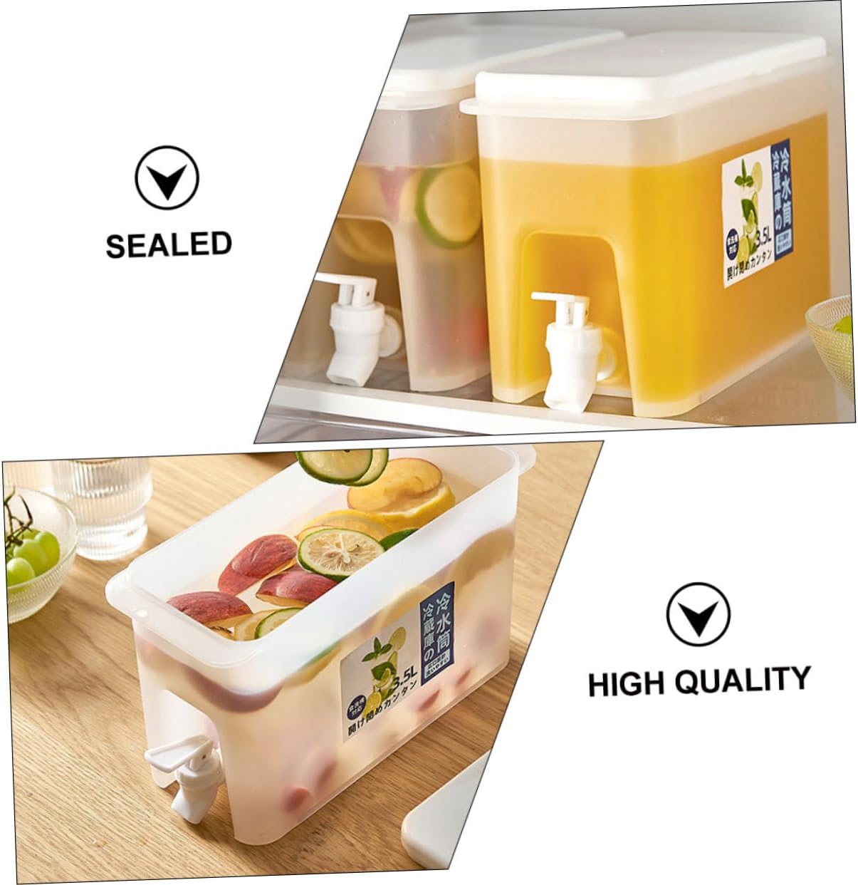 NOLITOY Cubo de bebida fría grande para café, jarra de agua helada, jarra de agua para cocina, refrigerador, recipiente de agua, hervidor de agua