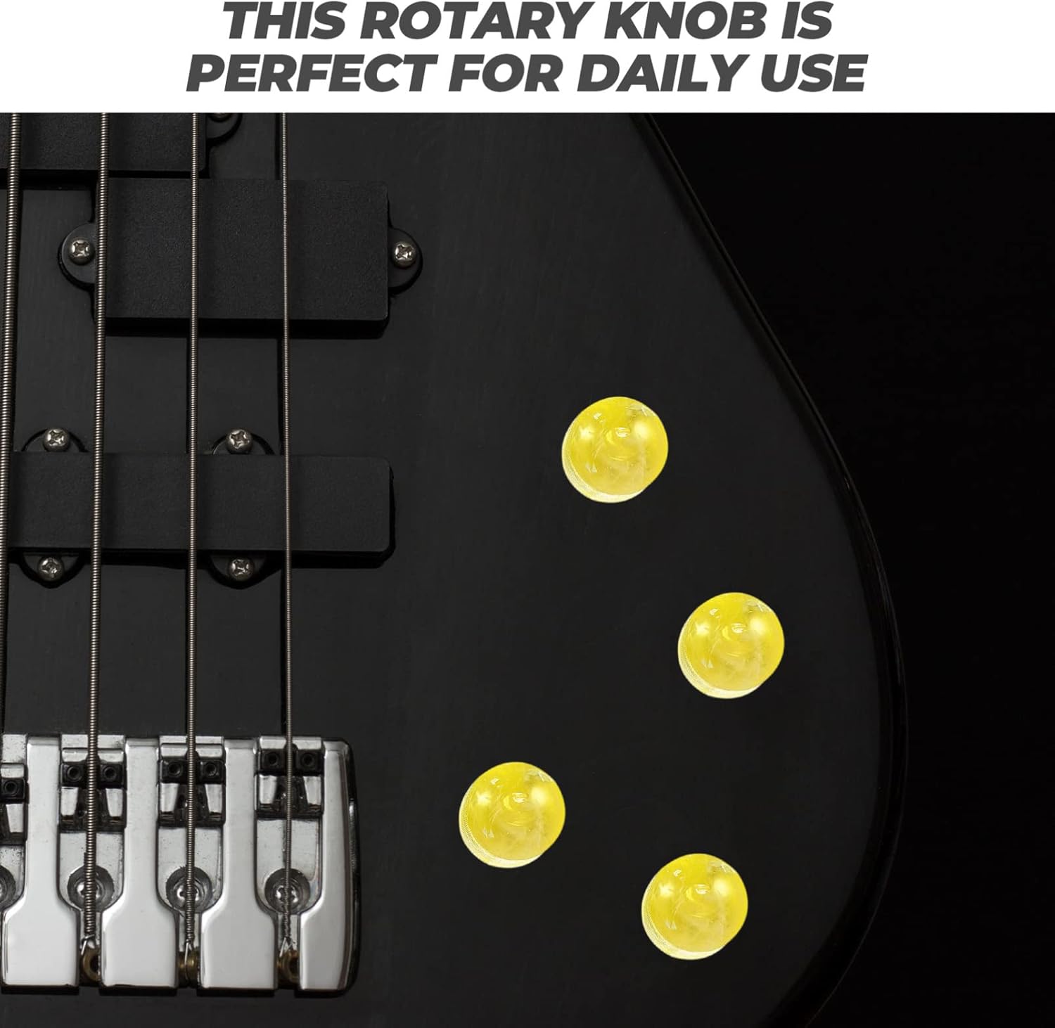 FOMIYES Perillas negras musicales, 3 pomos giratorios para guitarra, perillas de control de potenciómetro de guitarra eléctrica, 1 juego de pomos de