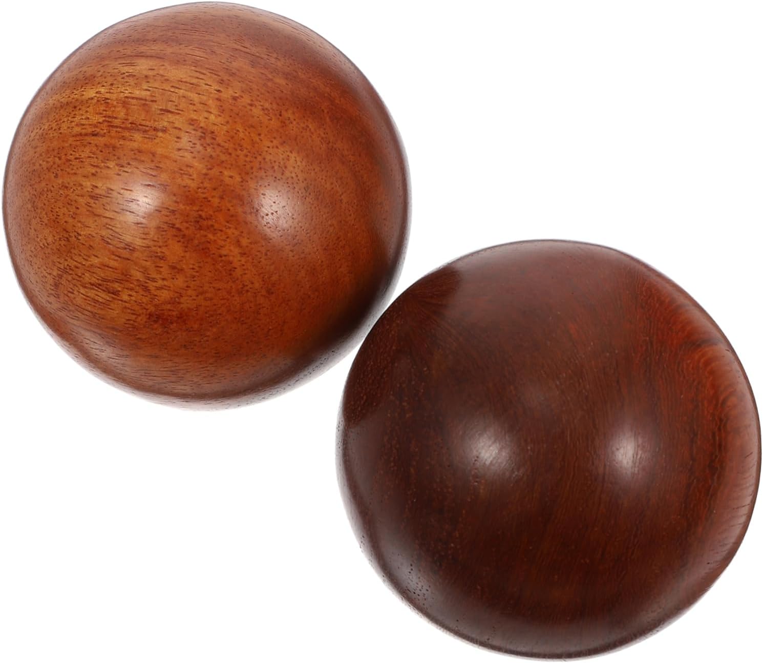 Kisangel 2 unids bola de salud Balonmano Bolas de masaje de madera Red Deep Tissue Masaje Pie Rodillo de mano Balonmano Madera Regalos de Hockey