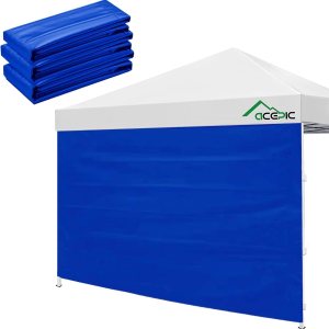 Acepic Paredes laterales de tienda de campaña instantáneas para toldo desplegable de 10 x 10 pies, impermeable 210D, 3 paredes laterales, azul (solo Acepic Paredes laterales de tienda de campaña instantáneas para toldo desplegable de 10 x 10 pies, impermeable 210D, 3 paredes laterales, azul (solo