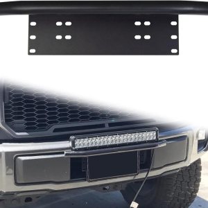 RIGODON 23 Inch Universal Bull Bar Black Light Bar Front Bumper License Plate Mount Bracket Holder for Offroad Running LED Light Bar LED Work Light RIGODON 23 Inch Universal Bull Bar Black Light Bar Front Bumper License Plate Mount Bracket Holder for Offroad Running LED Light Bar LED Work Light