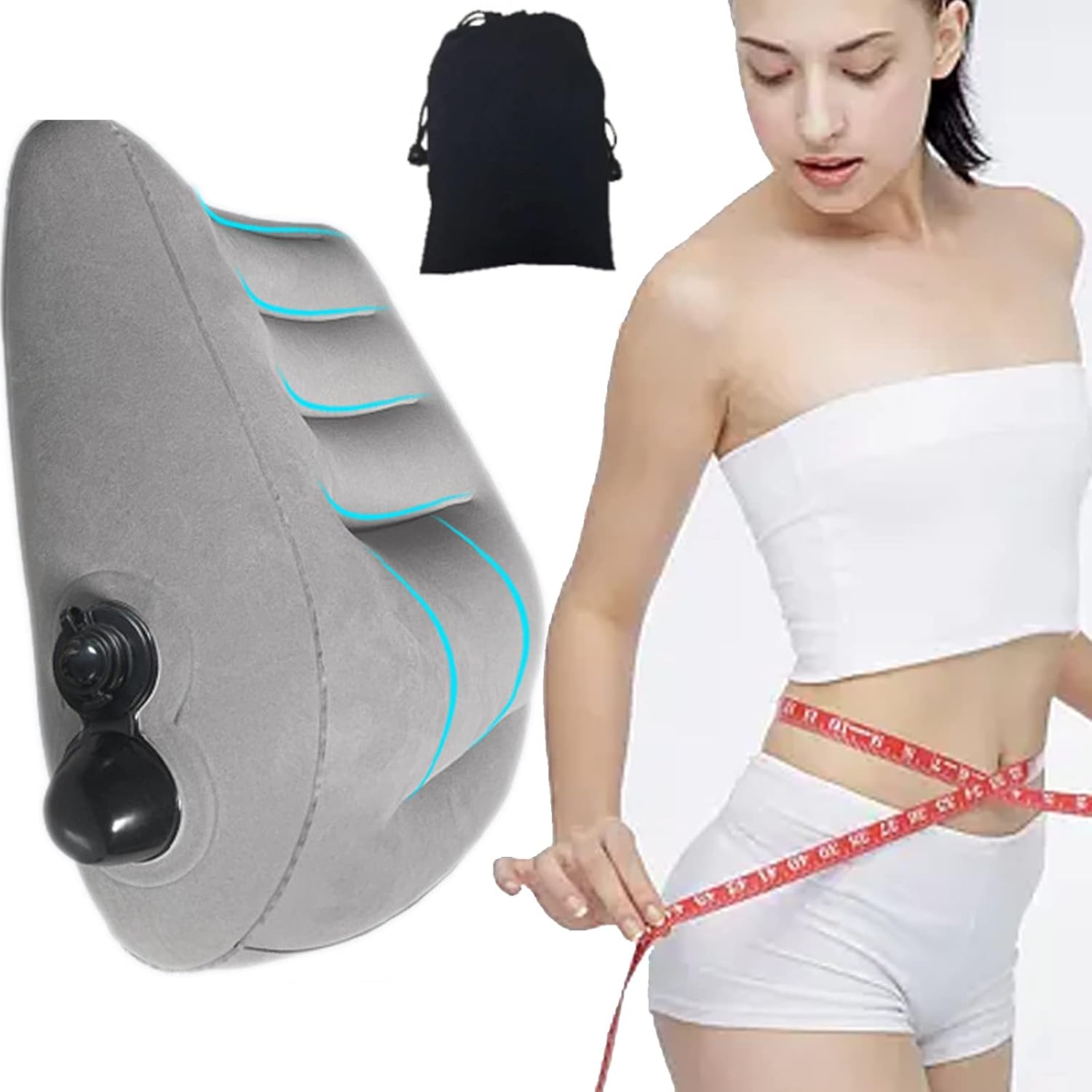 Juego de almohadas inflables de cuña para cama, almohada de apoyo poscirugía para espalda, rodillas, alivio del dolor de piernas, almohadas
