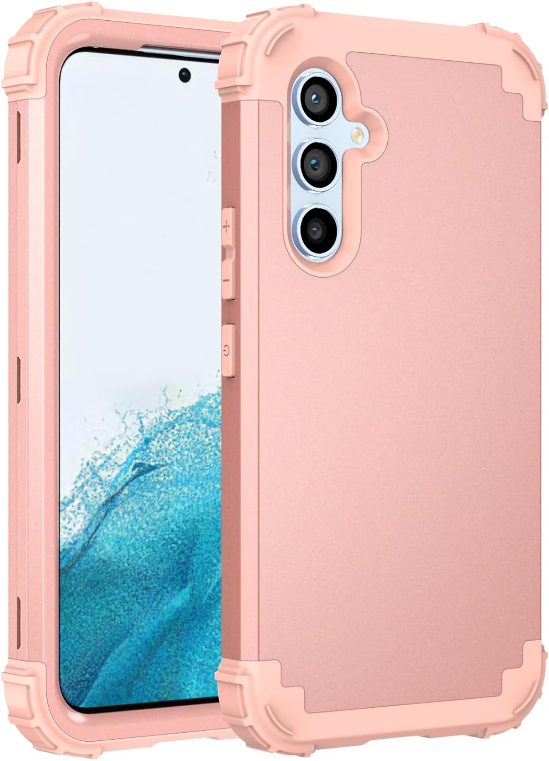 Asuwish Funda de teléfono para Samsung Galaxy A54 5G, cubierta dura, a prueba de golpes, silicona suave, híbrida, tres capas, agarre resistente,