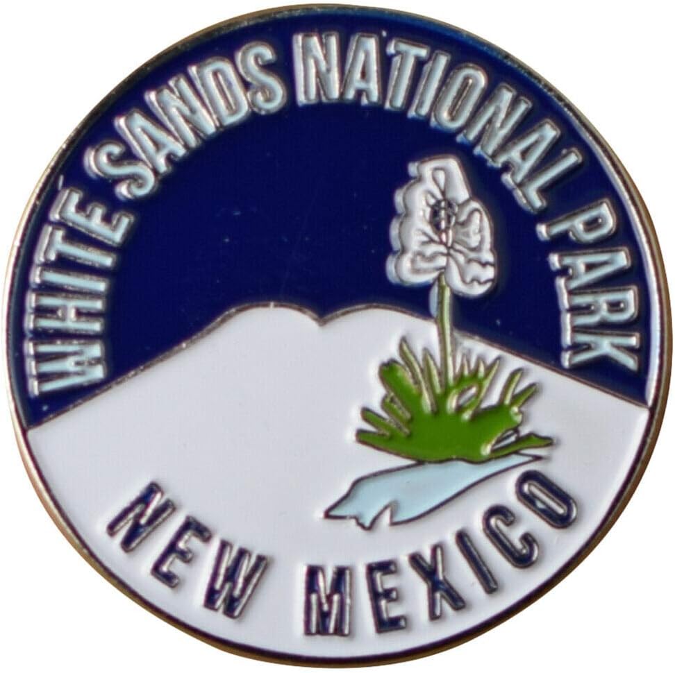 White Sands National Park Pin – Nuevo México, insignia NM, cierre de goma de 1.25 pulgadas, Goma, Sin gemas.