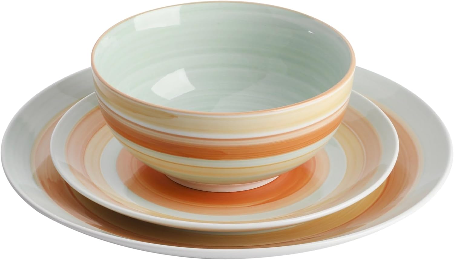 Juego de vajilla de porcelana de 12 piezas Vintage Stripe