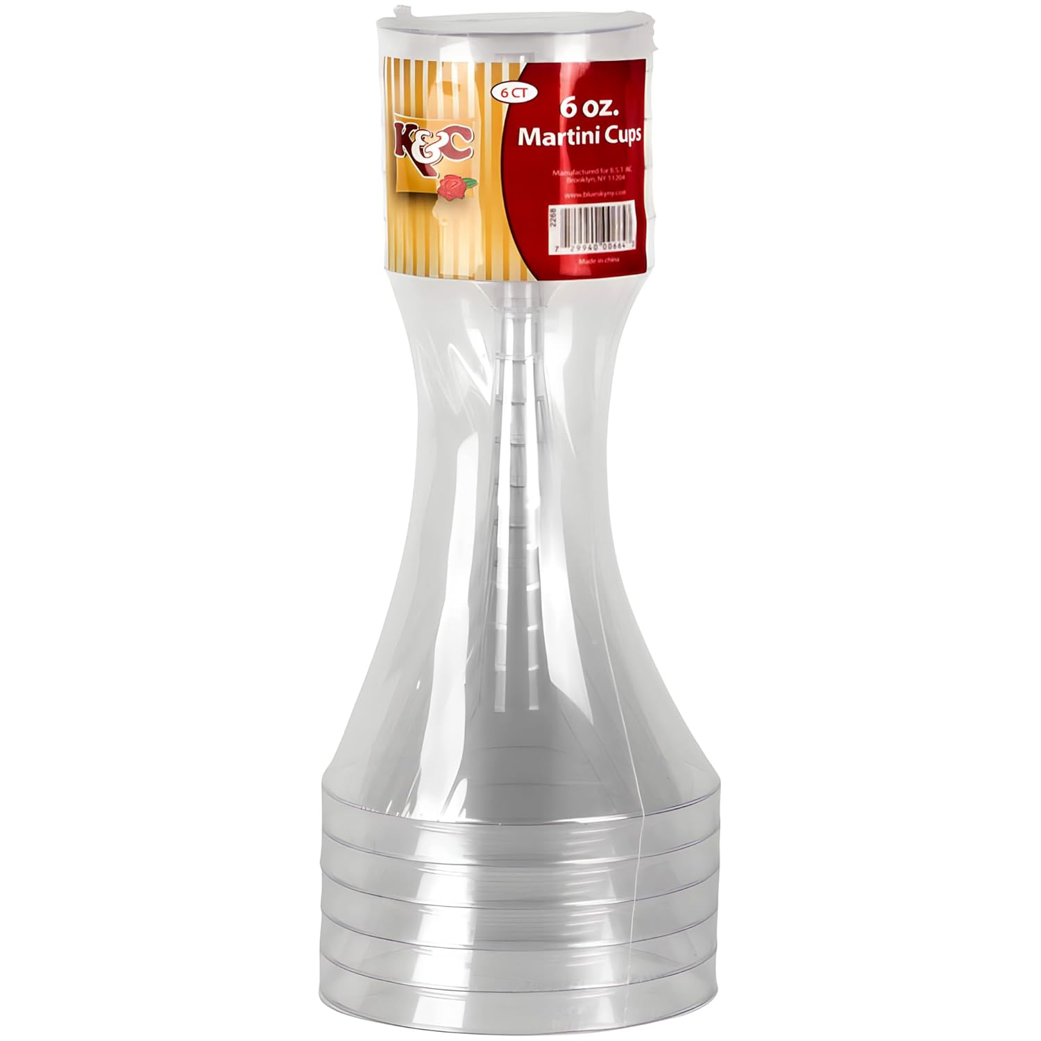 Elegantes tazas de Martini de plástico transparente, 6 onzas (6 unidades) – Vasos de cóctel de plástico de alta calidad y vasos de fiesta,