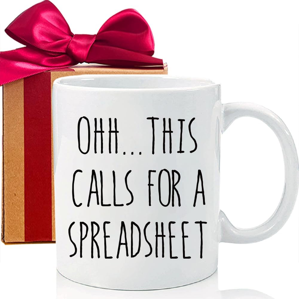 Taza de café con texto en inglés “This Calls For A Spreadsheet”, regalos para mujeres, hombres, regalos para contador, taza de regalo para él y