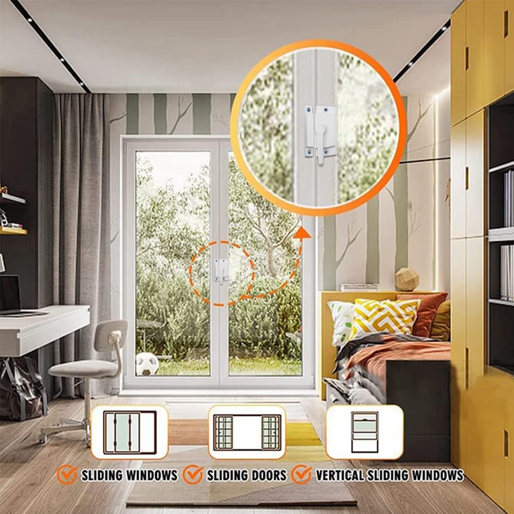 Paquete de 10 cerraduras de ventana blancas de repuesto para ventanas correderas verticales y horizontales para ventanas correderas verticales y