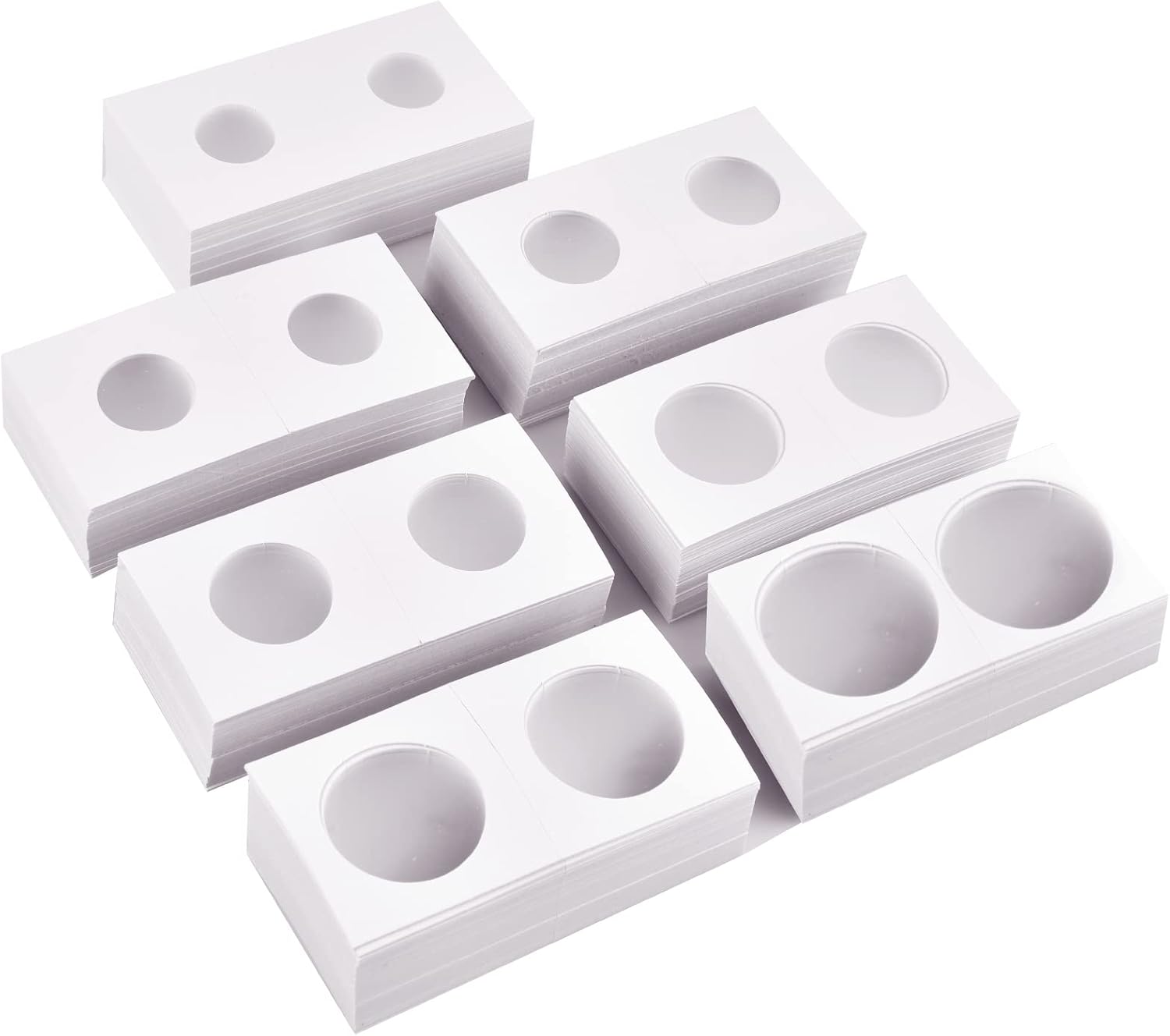 350 soportes para monedas de cartón, monedas, 2 x 2, 7 tamaños para coleccionistas, protector para coleccionistas, se adapta a 20.5, 23, 25, 27.5,