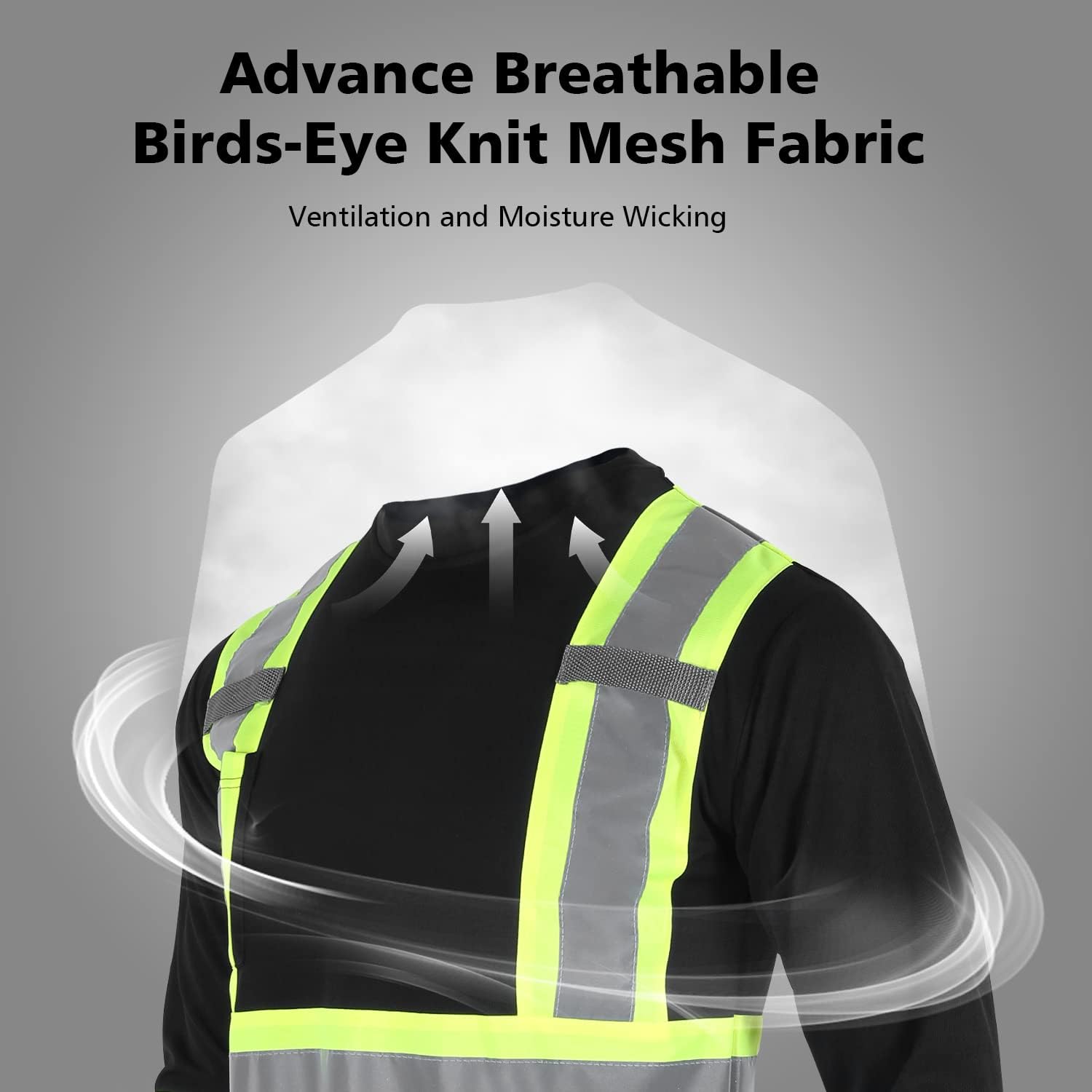 BLKNIGHTS Camisa de seguridad reflectante de alta visibilidad para hombres ANSI Clase 2 Trabajo de construcción Camisa negra de manga larga