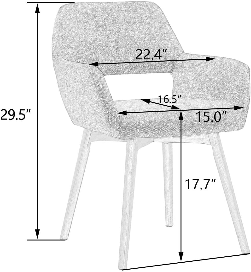 Juego de 4 sillas de comedor modernas de mediados de siglo, 2 y 6 cómodas sillas decorativas de tela tapizada para cocina, comedor, sala de estar,
