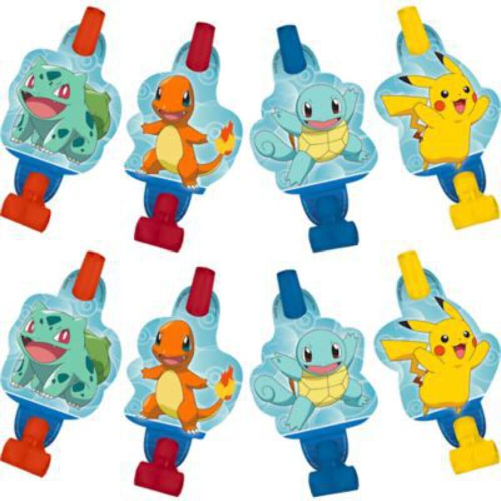 Pokemon Blowouts, 5 pulgadas, 8 unidades, accesorio de fiesta de colores vibrantes, perfecto para cualquier celebración temática de Pokémon