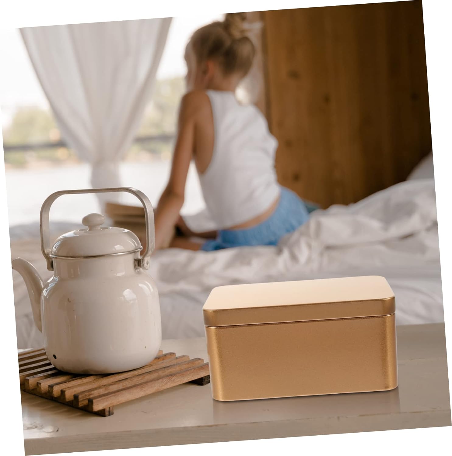 ABOOFAN Contenedor de condimentos para dulces, latas pequeñas para galletas con tapas para regalo, latas de galletas vacías con tapas, bolsas de té