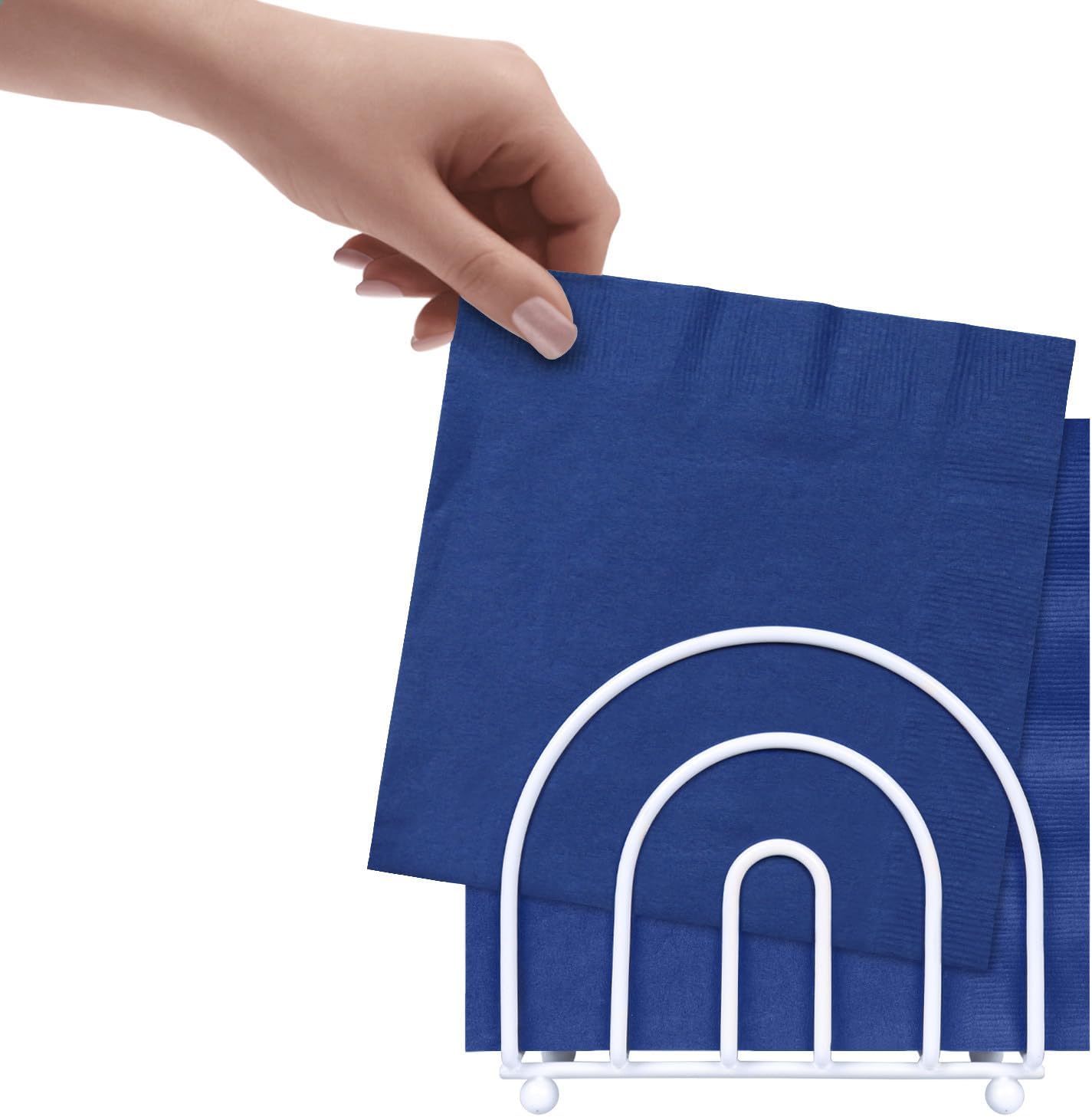 Blue Donuts White Arc Collection Servilleteros – Servilleteros para mesas, moderno servilletero, servilleteros de mesa de comedor para cocina,