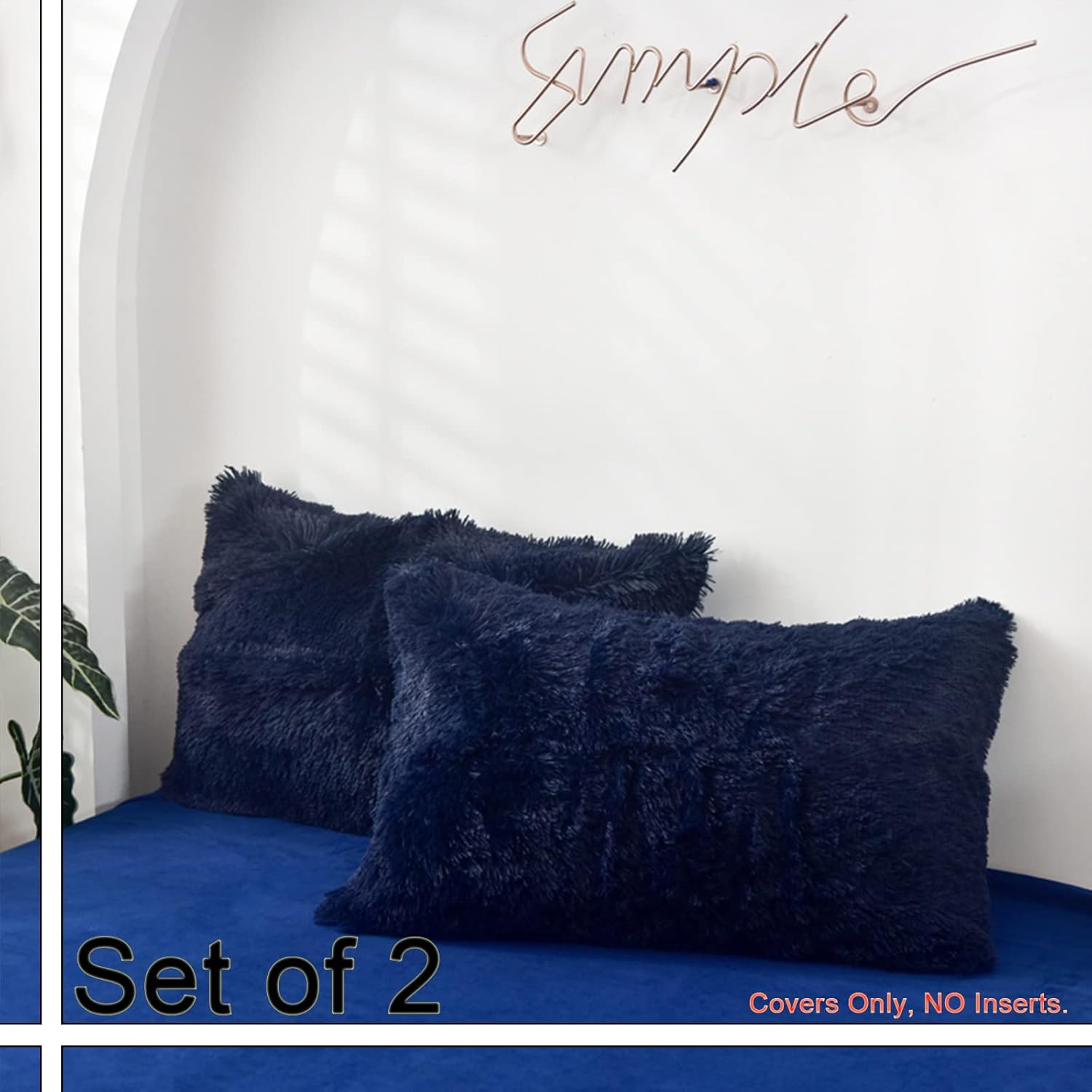 MorroMorn Fundas de almohada decorativas, paquete de 2 fundas de almohada de piel sintética, fundas de almohada de lujo con cierre de cremallera,