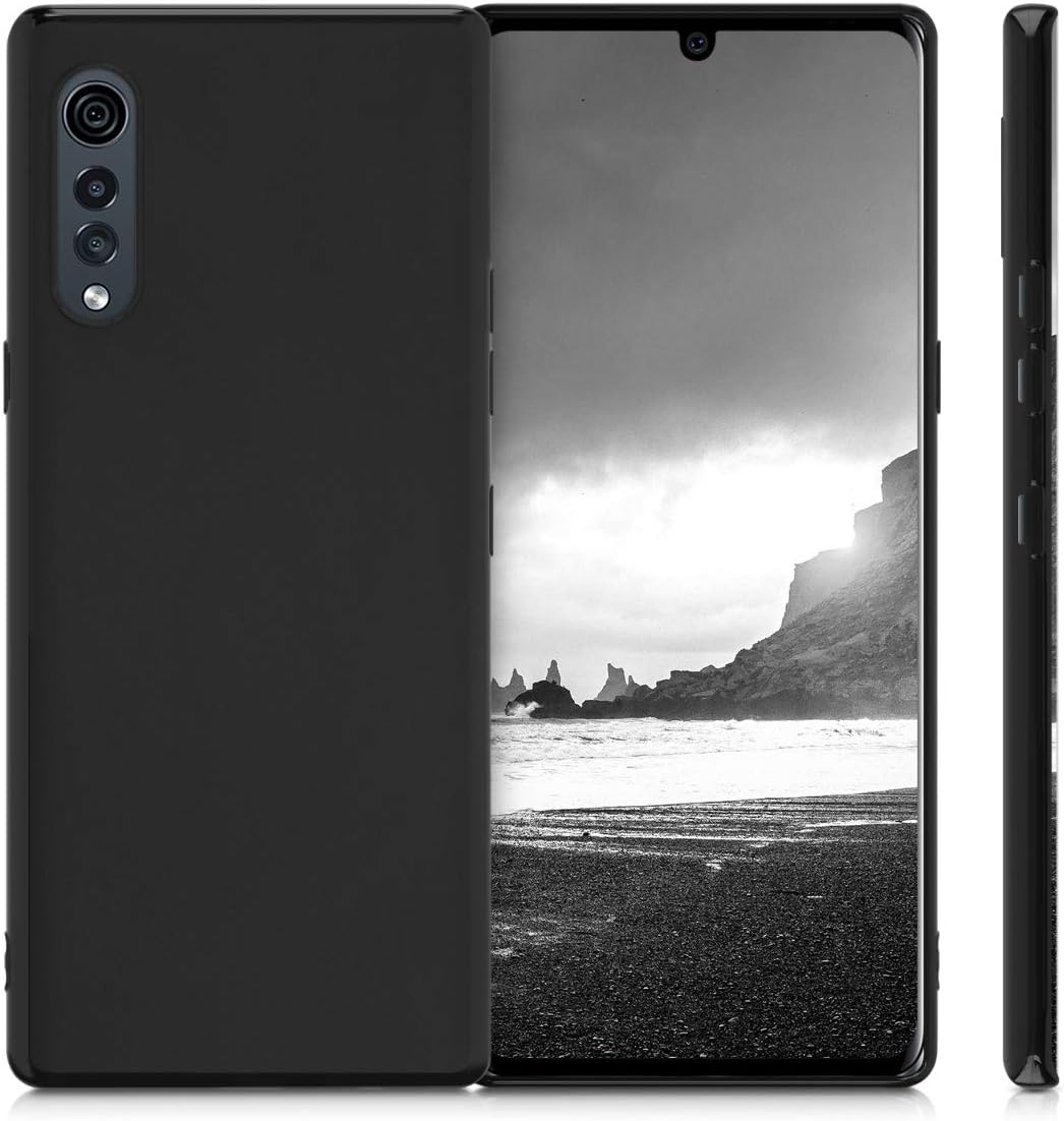 kwmobile Funda compatible con LG Velvet Case – Funda protectora de silicona TPU suave y delgada – Negro mate
